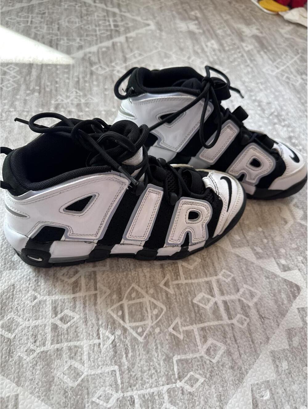 Nike Air More Uptempo Black and White Sneakers
